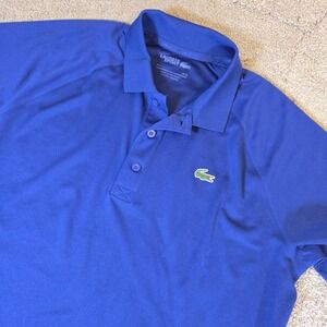Lacoste Sport Polo Shirt Mens XL Blue Ultra Dry Performance Tennis Golf